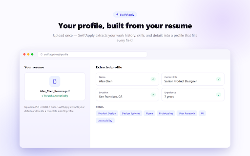 AI Auto Apply Jobs & Autofill Job Applications – SwiftApply :: Auto-apply to jobs & autofill applications with AI — one-click apply on LinkedIn, Indeed & 8+ boards. You review before submit.