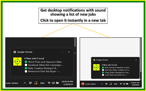 Upwork Job Tracker :: A simple, efficient tool that searches and captures targeted Upwork jobs based on your preferences every minute.