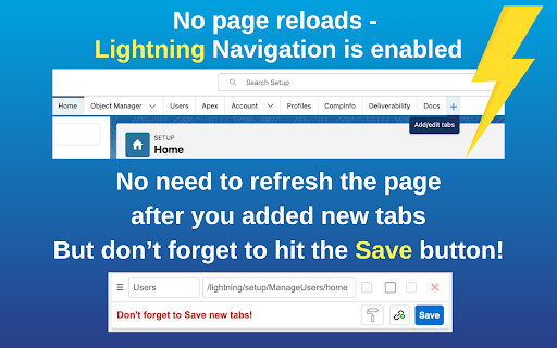 Salesforce Setup Custom Tabs :: Create custom navigation tabs in Salesforce Setup.