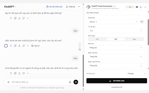ChatGPT Audio Downloader :: Download audio from ChatGPT with flexible voice switching and bulk download support.