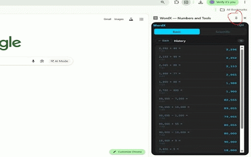 WordX — Numbers and Tools :: Basic and Scientific Calculator and few more tools. Pin it for quicker access.
