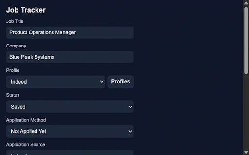 Job Tracker :: Track job applications, resumes, and site-specific job board profiles from your browser.