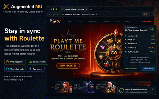 Augmented MU :: Adds planning, organization, and navigation tools to the official MU Online and Webzen Shop websites.
