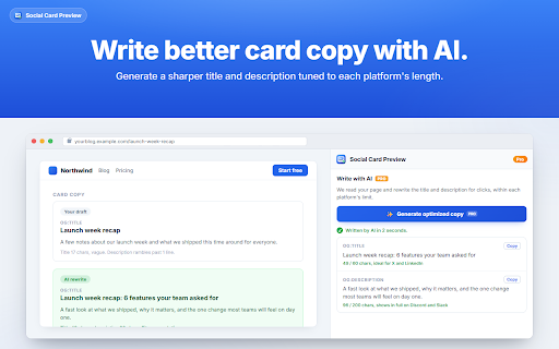 Social Card Preview - Open Graph & Twitter :: Open Graph preview for any link. See how it looks shared on X, LinkedIn, Facebook, Slack and Discord, plus tag validation.
