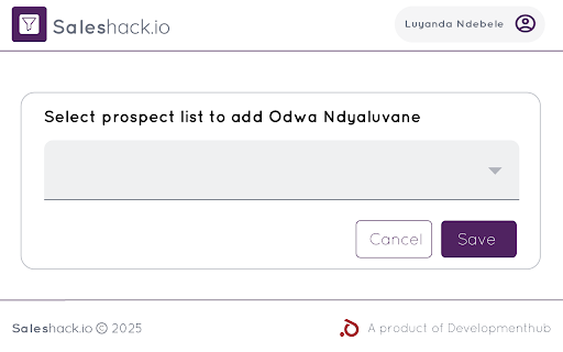 Saleshack.io Extension :: Saleshack.io Extension. Allows you to add contacts to your prospect lists straight from your linkedin.