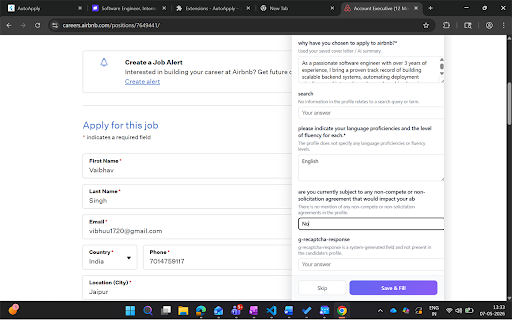 ApplyRight – Job Form Autofill :: AI That Finds Jobs Meant For You. ApplyRight fills name, contact, work history and common questions from your resume in one click.