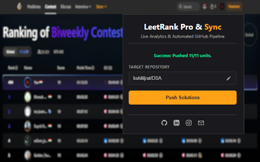 LeetRank Pro & Sync :: Real-time Rating Predictor and Bulk GitHub Sync Tool.