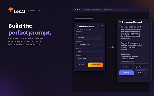 LexAI - AI Writing Assistant :: Grammar checking and writing assistance powered by your own LLM API key