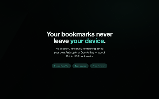 X (Twitter) Bookmark Manager :: Export, categorize, and actually read your saved X (Twitter) bookmarks. AI-tagged reading list, stored locally, bring your own key.