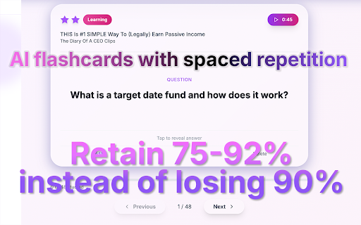 TAGiT - AI Video Bookmarks, Notes & Flashcards for YouTube Learning :: One-click timestamped YouTube notes with AI summaries and spaced repetition. Capture insights from videos and podcasts instantly.