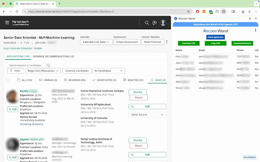 Reczee Wand :: Reczee Wand helps you to quickly perform your recruitment tasks with advanced automation.