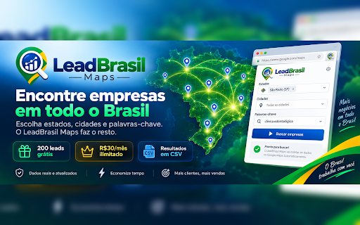 LeadBrasil Maps :: Encontre empresas no Google Maps por estados, cidades e palavras-chave. Teste grátis de 200 leads sem cadastro e Pro ilimitado.