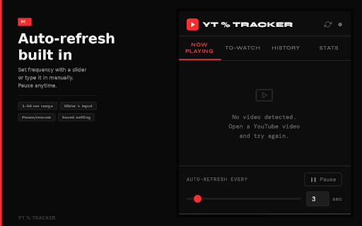 YouTube Percentage Tracker :: Track YouTube video progress, speed, history, and watch stats.