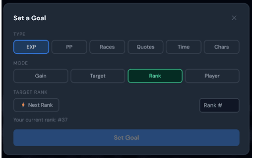 TypeGG Goal Tracker :: Track your goals directly on TypeGG