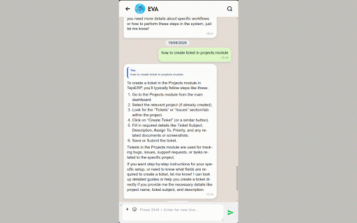 TejoCollab :: Sidebar extension for chat and support on tejoerp platform