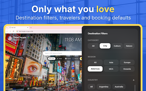 Travel Wallpaper New Tab with Flight & Hotel Search | WanaGo :: New tab with 1000+ HD travel wallpapers from 50 countries & regions. Plan trips with instant flight and hotel search.
