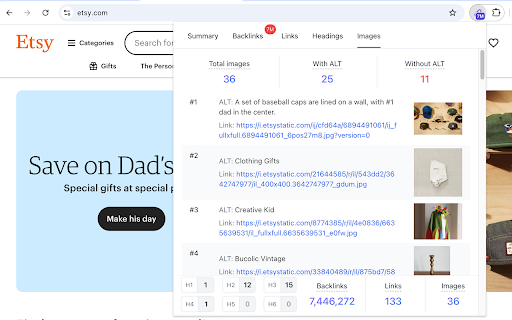 SEO & Backlink Analyzer :: SEO & Backlink Analyzer checks on-page SEO like titles, meta, images, links, and shows backlink data: anchors, domains, and totals.