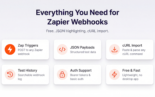 Zapier Webhook Tester - Debug & Test Zap Automation Triggers :: Test & debug Zapier webhook URLs and Zap triggers. Send HTTP requests, import cURL, inspect responses. Free Zapier tool.