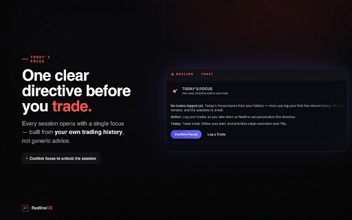 RedlineOS :: Read-only chart companion for key-level marking, unified voice, and trade-discipline conversations.