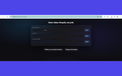 ECEAMS – Shopify Connector :: Connexion Shopify sans changer d'onglet. App URL, scopes, génération du token via ECEAMS.