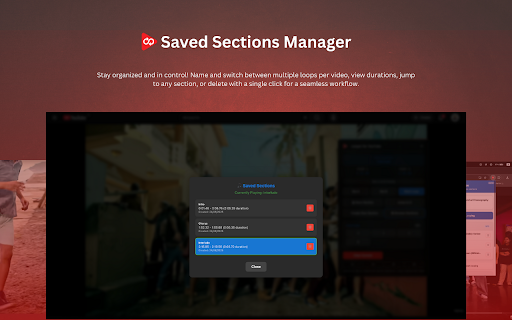 Looper for YouTube — Loop & Save Sections :: Loop any segment of YouTube videos with A-B points and save your favorite sections. Perfect for musicians and learners.