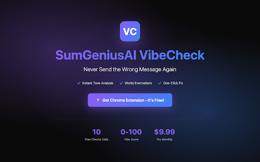 SumGeniusAI VibeCheck :: AI-powered tone analysis by SumGeniusAI - Never send the wrong message again