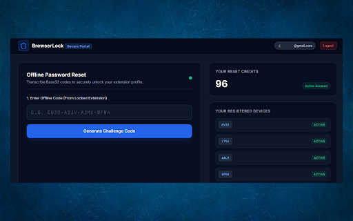 Browser Profile Lock :: Lock your browser session behind a master password, with auto-lock on idle and offline password recovery.
