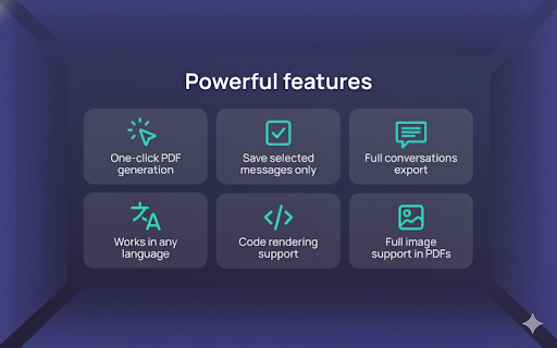 AI Exporter, ChatGPT to PDF :: Convert your AI conversations to pdf, docx, markdown, html and text effortlessly with powerful customization features.