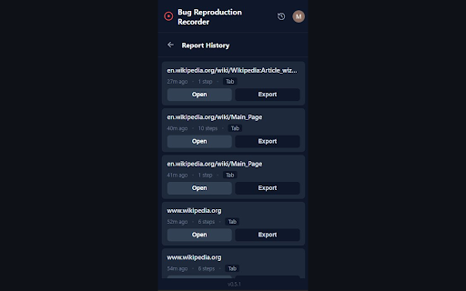 Bug Reproduction Recorder :: Record user actions and auto-generate reproducible bug reports.