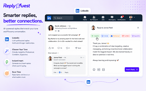 ReplyQuest – AI Auto Reply & Email Writer :: AI reply generator that drafts natural, context-aware responses for emails, comments, social posts, and message threads in seconds