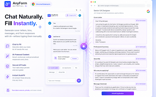 AnyForm Autofill AI (Beta) :: AI that understands forms. Save your profiles in Google Drive and auto-fill securely anywhere.