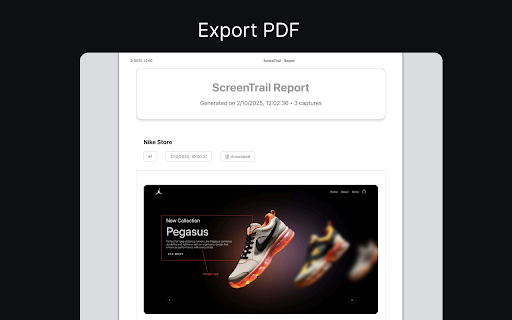 ScreenTrail :: Professional screenshot tool with floating capture bar, annotation editor, and PDF reports.