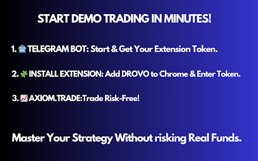 DROVO Trading Extension (DEMO) :: A demo trading extension for memecoins on axiom.trade using a 5 SOL demo account. This is not real trading.