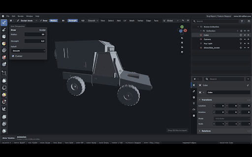Online Blender | 3D Editor | 3d-editor.com :: Convert 3D models locally from a small Chrome extension popup.