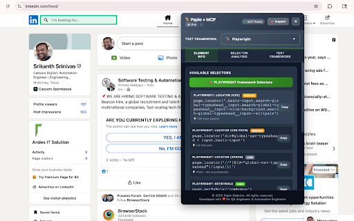 Papio Test Framework Generator + Selector + MCP AI Powered :: AI-Powered Element Inspector, Page Scanner, Zephyr Test Case Generator & Test Framework Generator for QA Engineers
