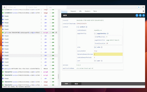JSONGrid Web Inspector :: A Chrome extension for inspecting JSON data with JSONGrid, a tabular JSON view.