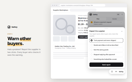 Safely :: Secure your online transactions. It checks the seller risk score and protect payment everywhere you shop.