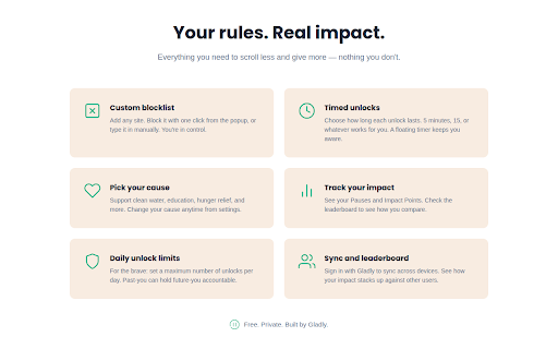 Pause for a Cause :: Pause the doomscroll and help a cause. Do good while breaking habits.