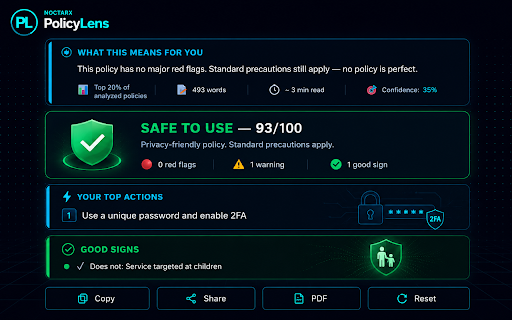 PolicyLens by NOCTARX :: Analyze Privacy Policies, T&C, and Cookies instantly. Red flags, plain English summaries, cookie manager & breach alerts.