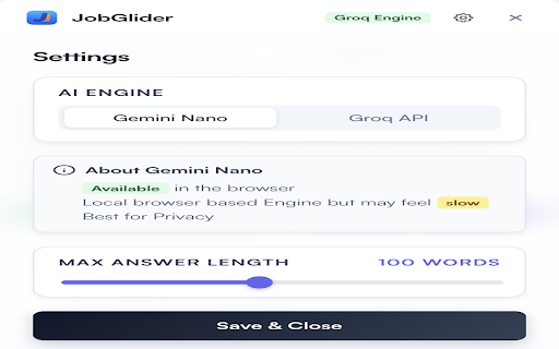 JobGlider :: Your AI job assistant for Naukri.com. Analyze your resume against job descriptions and generate tailored answers instantly.