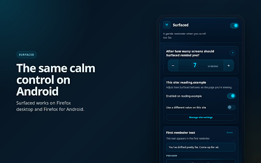 Surfaced :: Notifications for the endless scroll. Shows a notification when you scroll past a set threshold.