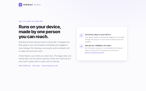 Kick Boost — Player & Page Helper :: Enhance Kick.com watch pages: player speed & scrub, auto theater, following-list declutter, and copyable timestamp links.