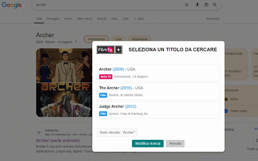 FilmTv Plus :: Trova facilmente film e serie TV su FilmTV da qualsiasi pagina web. Accedi a valutazioni, watchlist e ricerca rapida con un click.