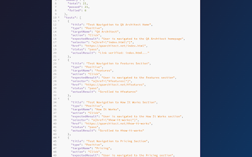 QA Architect :: AI-powered test generation for any webpage. Generate comprehensive automated tests in seconds.