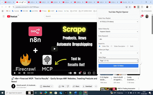 Todij Playlist Manager :: Open multiple YouTube playlist videos in tabs easily. Filter by range or keyword. Requires Google Sign-In for your playlists.