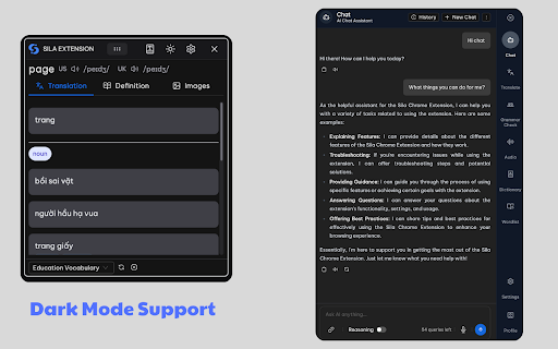 Sila – All-in-One AI English: Chat, Dictionary & Translator :: Instant dictionary, translations, grammar fixes, TTS, and AI chat—learn English on any website without switching tabs.