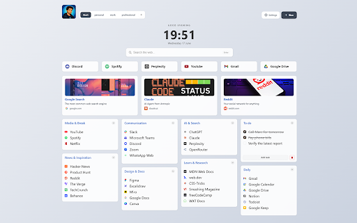 ReadyTab - New Tab Dashboard & Launcher :: New tab dashboard with link boards, workspaces, spotlight search, desktop launcher & shareable boards. Your browser command center.