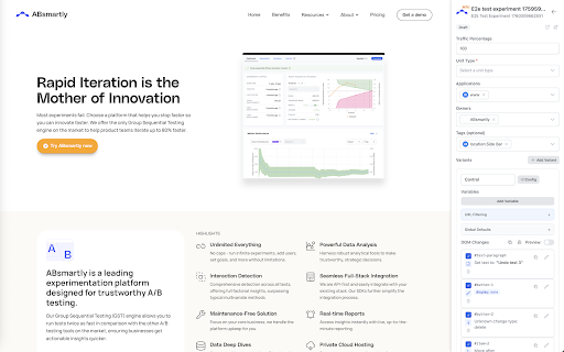 ABsmartly LaunchPad :: Visual A/B testing extension for ABsmartly. Create DOM-based experiments with drag & drop editing and real-time preview.