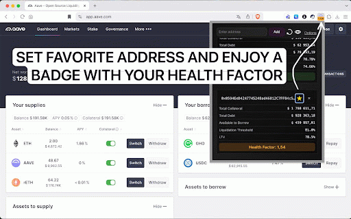 Aave Monitor :: Monitor Aave health factor and other metrics