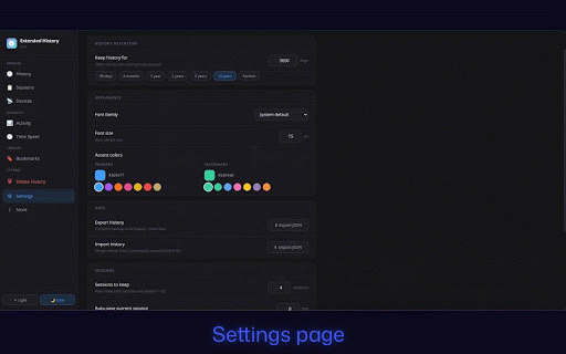 Extended History | 90+ days of history :: Unlimited history retention, session management, time tracking, bookmarks, multi-device.